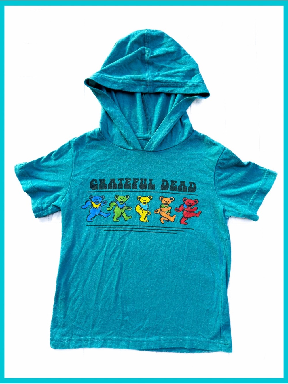 Grateful Dead Short Sleeve Hoodie Dancing Bears 3t Boy Girl Concert Top Shirt